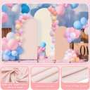 Buryeah Set of 3 Wedding Arch Covers Stretchy Backdrop 6ft, 5ft, 4ft Spandex Fitted 2 Sided Arch Cover Stretchy for Party Decor, No Frame(Cream, Pink, Nude)