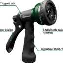 AUTOMAN-Garden-Hose-Nozzle, ABS Water Spray Nozzle with 7 Adjustable Watering Patterns, Slip Resistant for Watering Plants, Lawn& Garden, Washing Cars, Cleaning, Showering Pets & Outdoor Fun.