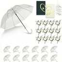 XingXoom 61.8 Inch Arc Large Clear Bubble Umbrella for Wedding & Daily Use, Transparent Dome Windproof Rainproof Stick Umbrella with J-Handle – Elegant Photo Prop for 1-2 People