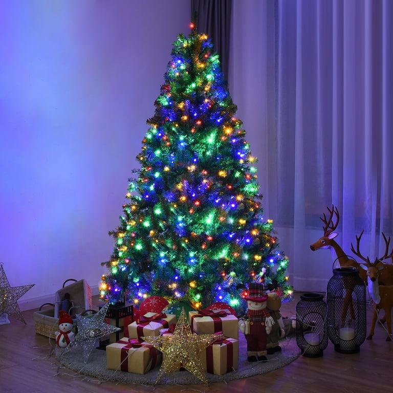 6Ft Pre-Lit Artificial Christmas Tree Hinged 350 LED Lights