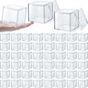 Yulejo Modern Storage Box, Clear Acrylic Box with Lid, 2.9 x 2.9 x 2.9 Inch, 48 Pieces