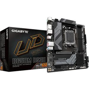 GIGABYTE B650M DS3H AMD AM5 mATX Motherboard, Support Ryzen 9000/8000/7000 Series, DDR5, 6+2+1 Power Phase, 2X M.2, PCIe 4.0, USB-C 3.2 Gen 2, 2.5GbE, EZ-Latch, Q-Flash, RGB Fusion