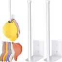 2 Pack White Hat Racks for Baseball Caps, Stainless Steel Hat Organizer for Baseball Cap, Hat Holder Storage Organizer, Hat Hanger Strong Adhesive/Wall Drilled for Door, Bedroom, Closet(8.26 in)