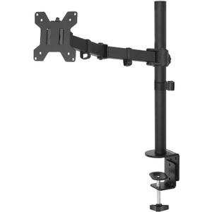 Single Computer Monitor Stand with Tilt and Rotation, Height Adjustable VESA Desk Arm Mount, Steel, 30 inches, Black