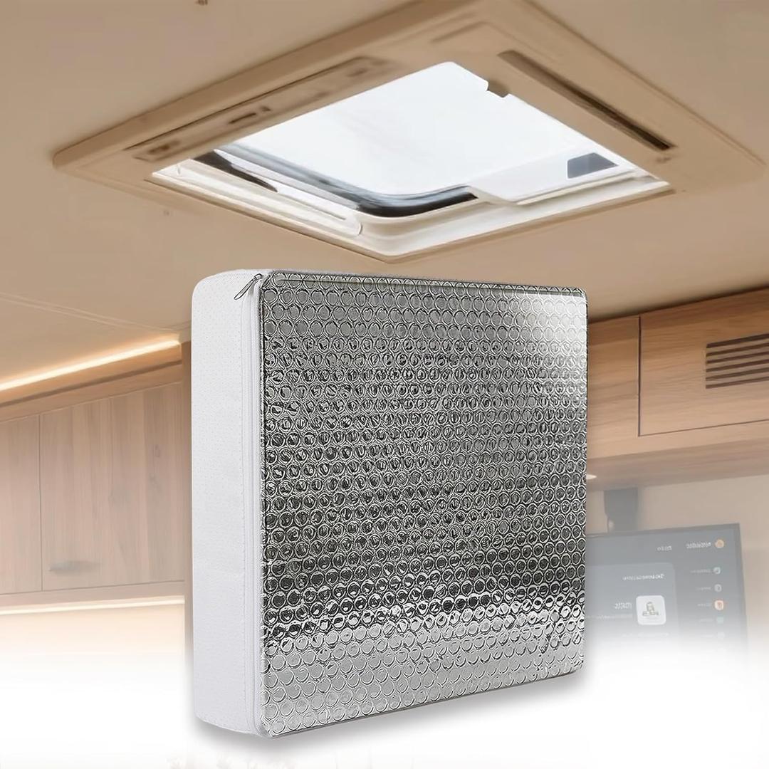 14"x14"x3" RV Vent Insulator (1-Pack) - Universal Reflective Skylight Cover for Camper Vents, Thermal Insulation & Noise Reduction, Fits 14x14 Inch RV Sunroof