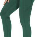 THE GYM PEOPLE Thick High Waist Yoga Pants with Pockets, Tummy Control Workout Running Yoga Leggings for Women (Green, L)