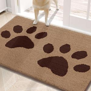 Dog Door Mat for Muddy Paws, Absorbent Dirt Trapper Washable Indoor Doormats, Non Slip Low-Profile Mud Mat for Dogs, Front Entrance Doormat for Inside Floor (30x20 Inches)