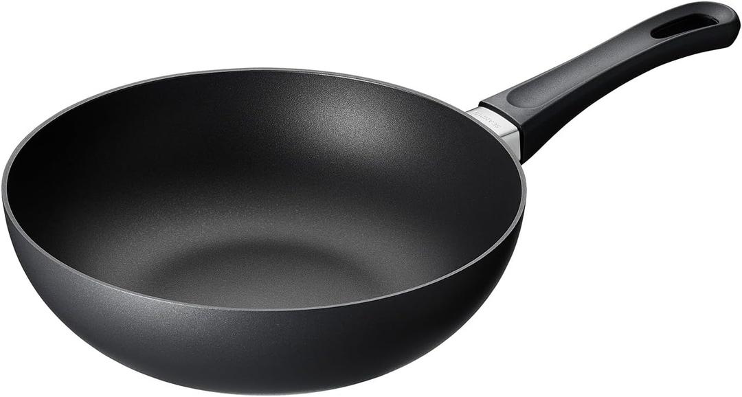 Scanpan Classic 9 1/2 inch Nonstick Stir Fry Pan  Compatible with Gas and Electric Stovetops, Metal Utensil Safe, Oven Safe to 500F, Dishwasher Safe, Black, 2435120