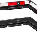 Black Angled Spring Loaded Mud Flap Hanger Bracket Mudflap Holder Set 1-1/8" Bolt Spacing 30" Length with Reflective Tapes fit for Semi Trucks, 2 Pack
