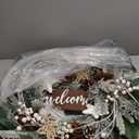 24 Inch Winter Wreaths for Front Door Outside- Pinkpuii Artificial Outdoor Christmas Wreath with Pinecones,White Berries and Welcome Sign,Xmas Holiday Winter Decorations for Home Farmhuse Door Decor