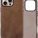 Le Pelle - Handcrafted Premium Italian Leather Case for iPhone 16 Pro Max - Compatible with Magsafe - Two-Tone Effect with Unique Patina Over Time - Cocoa Brown