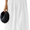 PRETTYGARDEN Women 2025 Summer Elegant Strapless Maxi Dress Tube Top Dress A Line Flowy Long Wedding Party Cocktail Dresses (Medium, White)