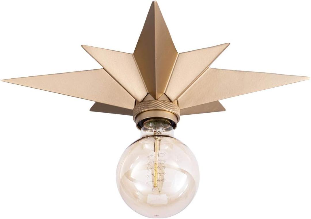 VILUXY Flush Mount Ceiling Light, Brass Star Light Fixtures Ceiling for Hallway, Entryway, Study Room, Bedroom