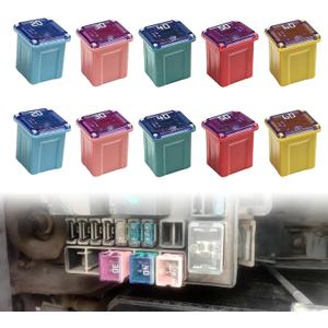 Pleoos 10Pcs Jcase Fuse Kit Mini Jcase Fuse Assortment Low Profile for Pickup Trucks Cars and SUVS (20A/30A/40A/50A/60A, 2pcs Each)