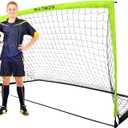 9x5 FT Kids Soccer Goal with Carry Bag, Portable Folding Soccer Net for Backyard Training, Indoor/Outdoor Use for Youth and Adults