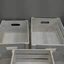 Storage Crates 3 Pcs Wooden Crates Decorative Boxes,Nesting Storage Container Rustic White,Boxes for Storage, Display,Decor
