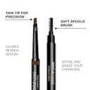 Mens Eyebrow Pencil Medium Brown, Easily Shape Define Fill Eyebrows or Facial Hair, 2 in 1 Brush and Ultra-Thin Pencil, Waterproof Smudge Proof Sweat-Proof, Durable and Long Lasting (Brown), Pack of 2