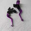 Universal Motorcycle 7/8" 22mm Brake Master Cylinder Reservoir Handlebar Clutch Lever CNC Left & Right Set Compatible with Honda Kawasaki Suzuki Yamaha Purple