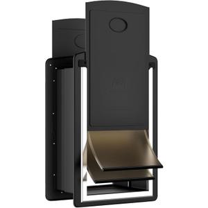 ClawJaw Dog Door for Exterior Wall, Metal Frame and Telescopic Tunnel Pet Door, Double-Sided Wind Deflector and Magnetic Flaps, Easy to Install, Black (Pets Up to 110 Lb)-Large