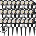 Low Voltage Landscape Lights Outdoor: 7W 700LM LED Landscape Lighting with Connectors for Tree Garden Yard Pathway | 12V 24V Warm White 2700K Spotlights | IP65 Waterproof | 24 Pack