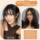 Wispy Bangs Hair Clip Human Hair, Human Hair Clip in Bangs, Wispy HairPieces, No Tangle & Smooth, 11g #1B Natural Black