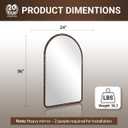 ANDY STAR Hand-Forged Bronze Arched Bathroom Mirror for Wall, 24x36 Inch Vintage Solid Steel Metal Frame Bathroom Vanity Mirror, Antique Arch Wall Mirror, Hangs Vertically
