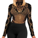 SEBOWEL Women Mesh Rhinestone Tops Sexy Sheer See Through Long Sleeve Shirt Glitter Sparkly Mesh Top Tee Blouse S