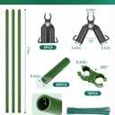 Breeze Touch Garden Trellis for Climbing Plants Outdoor, 40 Pack 17" Tomato Stakes Set with Clips & Connectors,Garden Plant Stakes, Tomato Frame, Cucumber Trellis for Raised Bed & Potted Plants