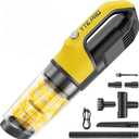 Handheld Vacuum Cordless 1.1 Pounds Car Vac 10000PA Hand Held Vacuums 4-in-1 Hand Vac Cordless Rechargeable HEPA Filter Large Capacity Dust Cup for Car Office Home Pets Hair (YellowBlack)