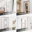 SCWF-GZ 47x14 Mirror Rectangle Full Body Length Door Hanging Wall Mounted Aluminum Alloy Metal Frame Dressing Make-up Mirrors for Entryway Bedroom Bathroom Living Room 47 14 inch Silver