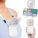 F-color Portable Mini Handheld Fan - Personal Fan with Phone Holder 3 Speed Adjustable Small Pocket Fan for Summer Travel Outdoor Beach Concert College Dorm Cruise Essentials 2025 (Upgrade White)