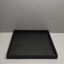 Bam & Boo 20" x 20" x 2" Square Natural Bamboo Ottoman Tray with Handles, Black