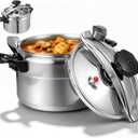 11L Pressure Cooker Aluminum Silver Multi-Cooking Stovetop Pressure Cooker