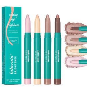 Eye shadow Brightener Stick 4Pcs, Eyeshadow Stick Set, Eye Brightener Stick, Waterproof Glitter Highlighter Makeup Eye Liner, Shimmer Creamy Long Lasting Eye Shadow Pencils