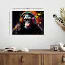 Monkey Street Graffiti Wall Art Boys Room Decor Abstract Banksy Animal Canvas Art Painting for Living Room Office Wall Decor Home Decoration Watercolor Gaming Monkeys Poster Prints Artwork 12x16 (TYDXX)