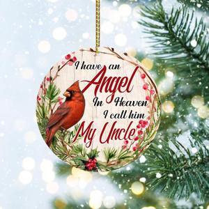 Memorial Ornament, Angel in Heaven, Memorial for Loss of Loved One, Remembrance Keepsakes for Christmas, Sympathy Gifts for Family Friends (Uncle)