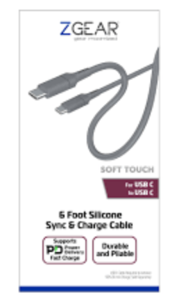 ZGEAR 6 Foot Silicone Rubber Sync And Charge Cable