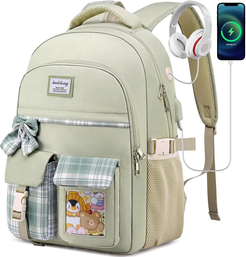 kadilong School Backpack for Girls,Kids Bookbag for Middle High School,Laptop Backpack Women Mochila para Nias