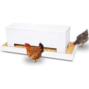 38" Large Wooden Chicken Feeder Trough, Sturdy Outdoor Poultry Feeder with Treated Wood Finish, Feed-Saving Trough for 12 Chickens, Ducks, Geese, Turkeys