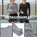 3 Pack Womens Compression Shirts Long Sleeve Crew Neck Tops Slim Fit Undershirts Workout Yoga Athletic (S)