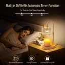 Electric Candle Warmer Lamp with Timer - Flame-Free 4-Level Dimming, Height Adjustable Gifts for Mom Women Friend, Birthday Housewarming Home Bedroom Decor (Transparent-golden Pole)