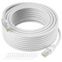 Cat5e Ethernet Cable 35 FT, Long Cat 5e Internet Cable, White Snagless Patch Cord, Flexible, Network, LAN, PoE, Standard RJ45 Connector for PC, Server, Router, Modem, TV, PS5 - with 15 Cable Ties