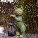 Cat Statues for Garden Decor: Outdoor Sculpture with Warm Lights for Balcony Lawn Patio Yard - Gifts for Mom Grandma Women