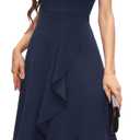 Bbonlinedress Halter Cocktail Women Dresses Prom Formal Wedding Bridesmaid Dress Ruffled Maxi Hi-Lo Evening Party 2025 Dress (Large, Navy)