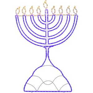 Northlight LED Lighted Hanukkah Rope Light Menorah - 4.5' - Blue/Clear Lights