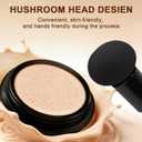 Glow Cushion Foundation, Mushroom Head Air Cushion CC Cream, Lightweight Face Makeup Foundation Moisturizing BB Cream Foundation Brighten Long-Lasting Full Coverage for All Skin Types (Warm)