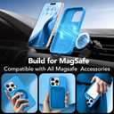 GONEZ Magnetic for iPhone 16 Pro Case, [Compatible with MagSafe] Anti-Scratch Microfiber Lining & Screen Protector, Silicone Camera Control, Shockproof Slim Phone Cover 6.3 inch, Wave Blue