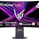 LG 45GX950A-B 45-inch Ultragear 5K2K WUHD (5120 x 2160) OLED Curved Gaming Monitor, Dual-Mode, 165Hz, 0.03ms, NVIDIA G-Sync, AMD FreeSync Premium Pro, HDR True Black 400, USB Type-C 90W, DP2.1
