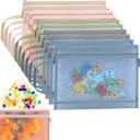 10 Packs Toy Storage Bags, Colored Toy Organizing Bag, 2Layers Mesh Zipper Pouch, for Building Blocks, Puzzles, Board Games Storage and Organization (A4)