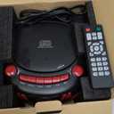 Boombox CD Player with Bluetooth and Cassette Player | Portable AM/FM Radio, MP3/USB/AUX Input, Stereo Sound System with Recorder, AC & Battery Powered for Home & Outdoor (RED)